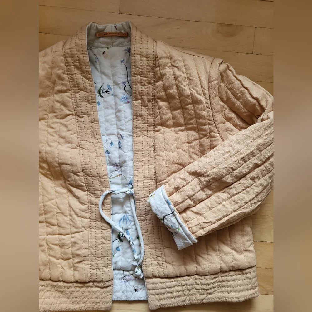 Scotch & Soda Floral Quilted Jacket - Cream and Tan - Picture 9 of 11